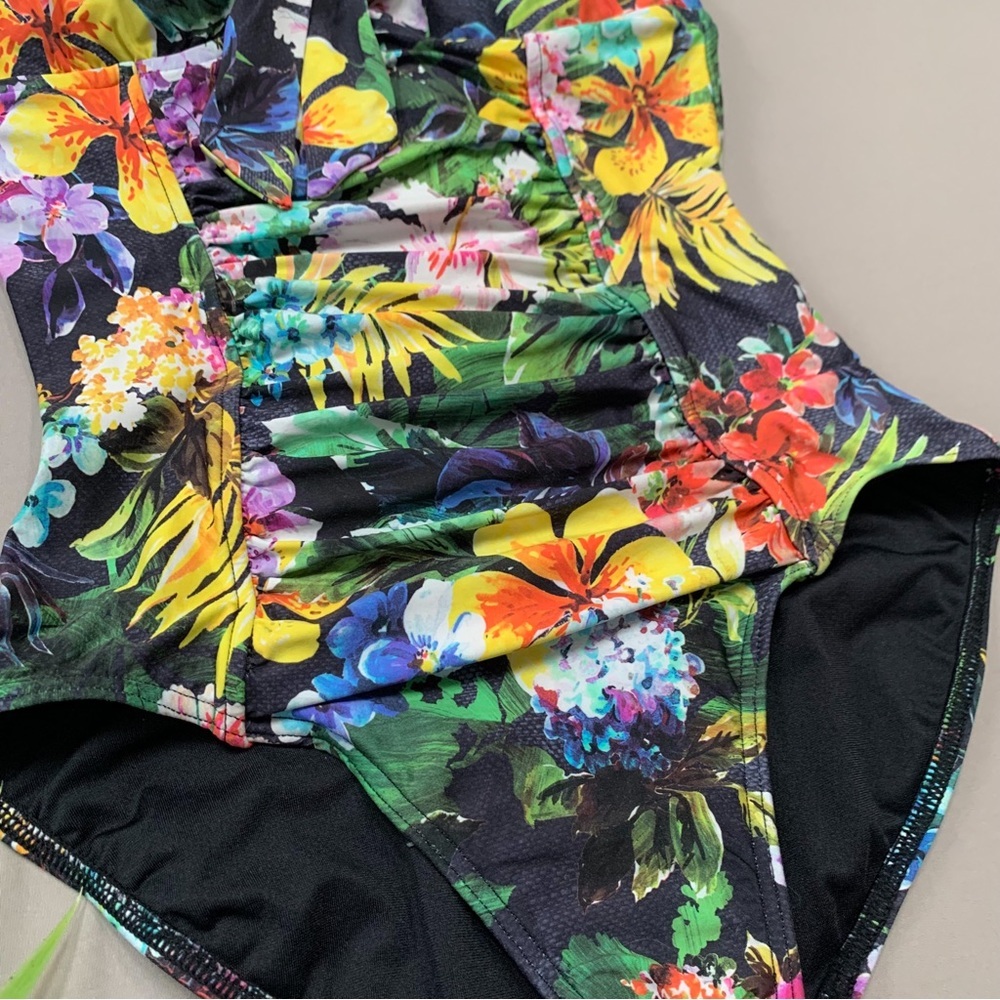 Anthropologie Seafolly Garden Party floral one piece bathing suit, US women’s 4. - Picture 4 of 9